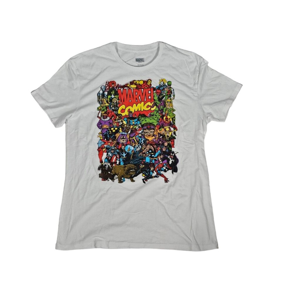 Marvel Comics Mens T-SHIRT Large White Vintage  Graphic Crewneck